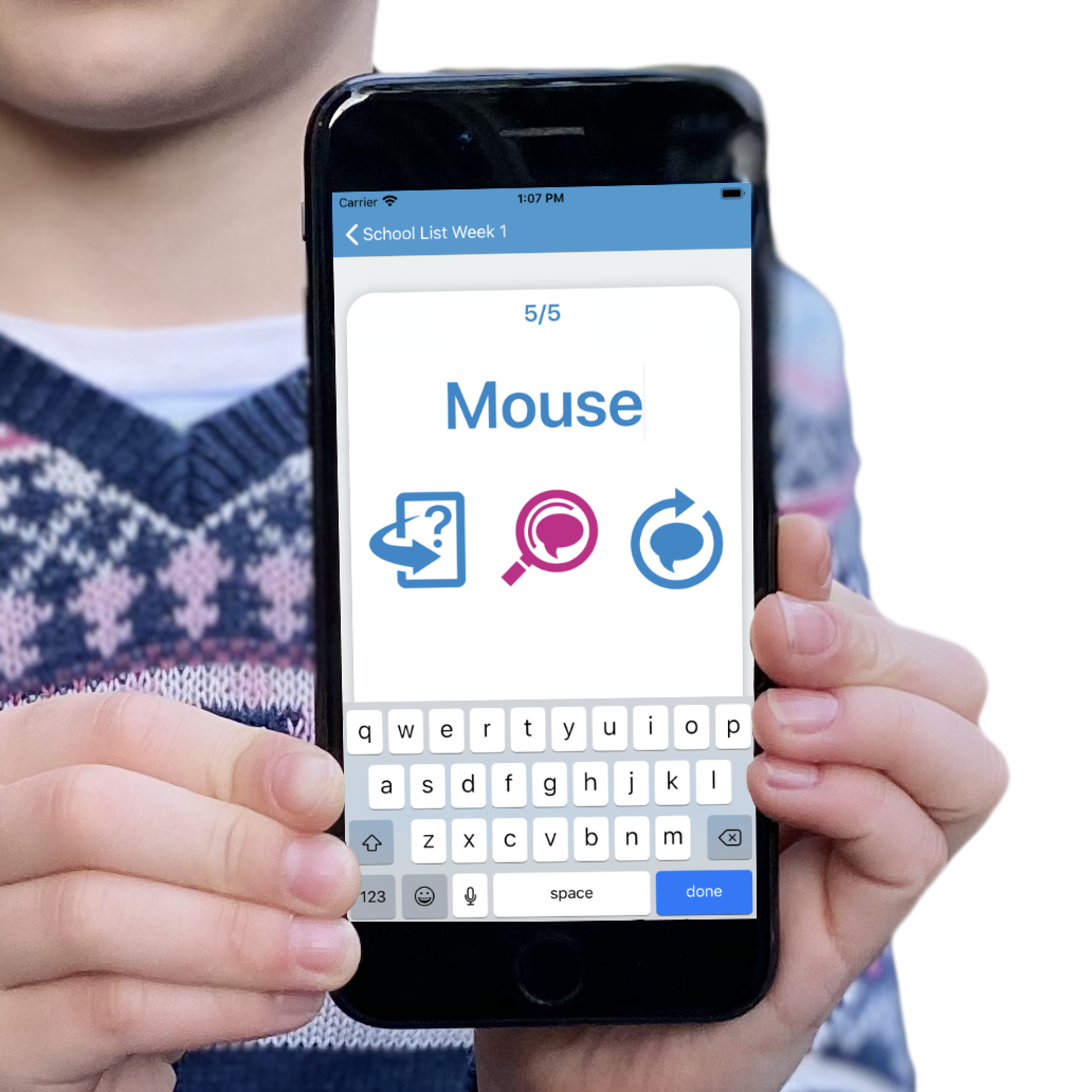 Spelling flashcards example