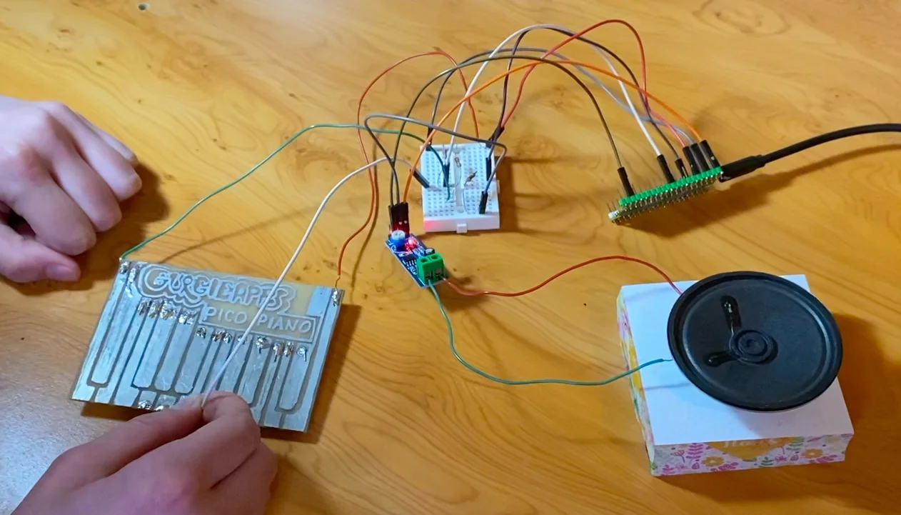 pico piano full setup speaker amp keyboard rp2040