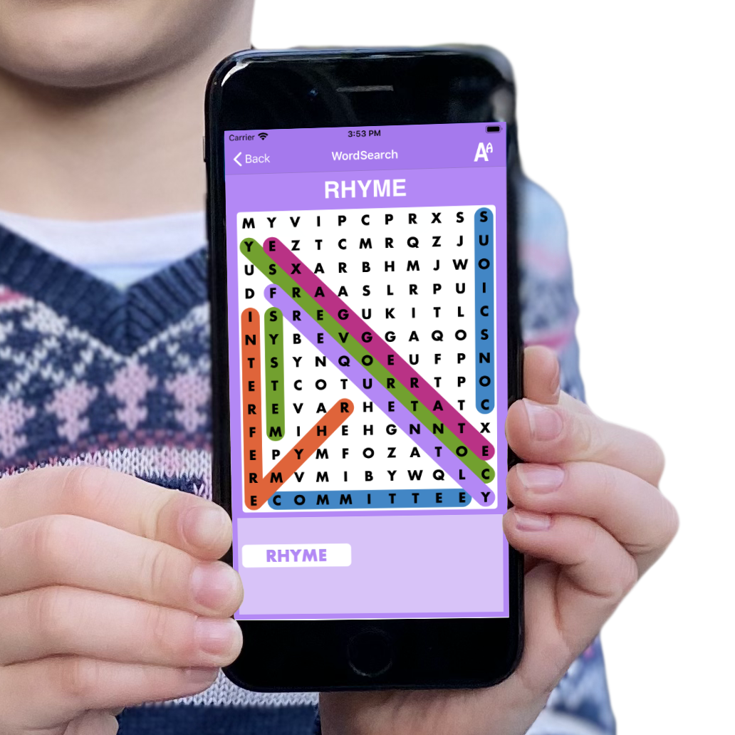 Spelling wordsearch example