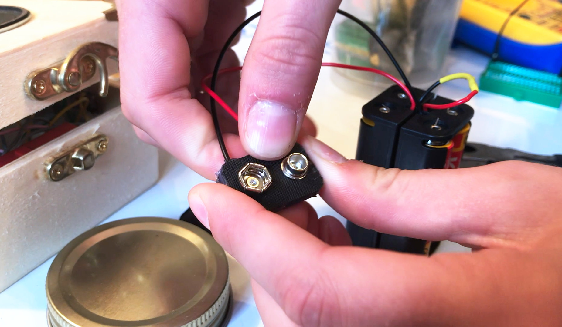 9volt battery clip home made