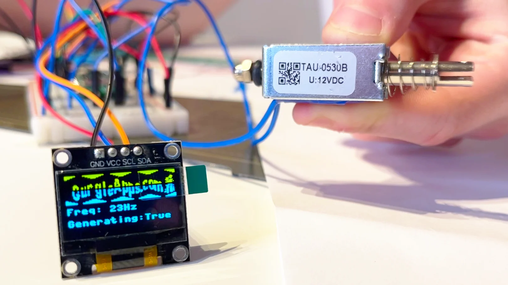 ssd1306 oled screen and solenoid
